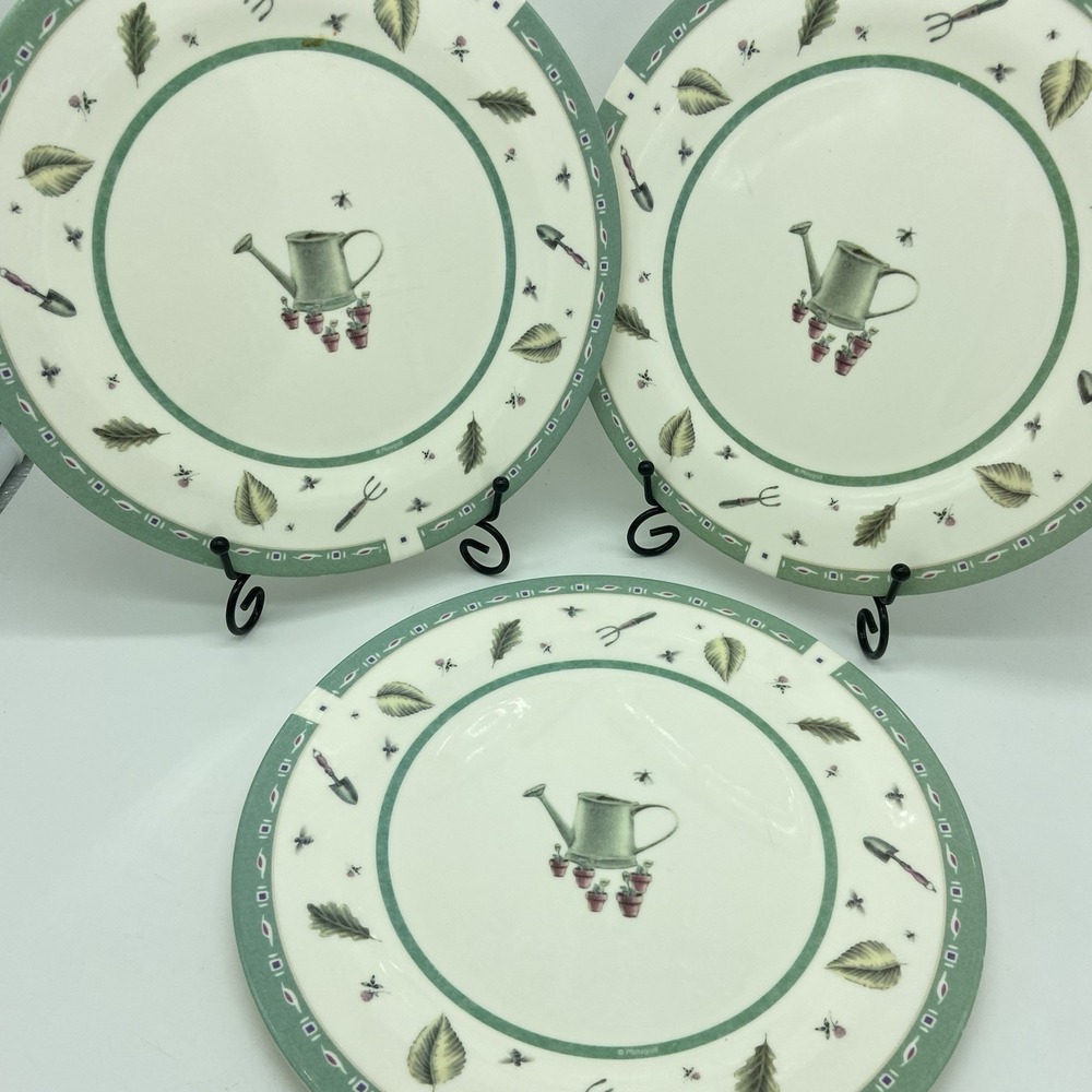 Zak Designs In The Garden‎ Watering Can Melamine Dinner Plates 9.5" Set Of 3